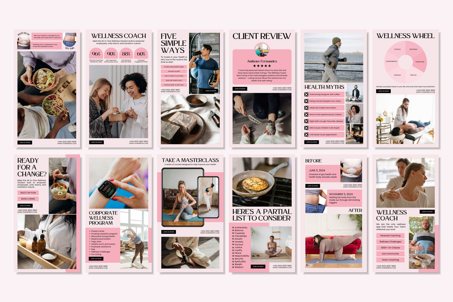 120+ Wellness Instagram Templates - Vol. 3