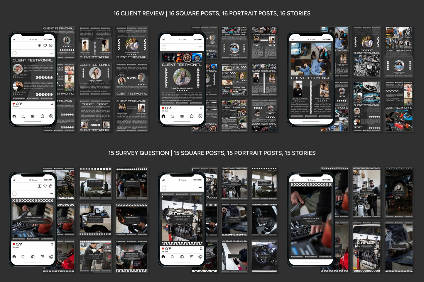 120+ Automotive Instagram Templates - Vol. 3