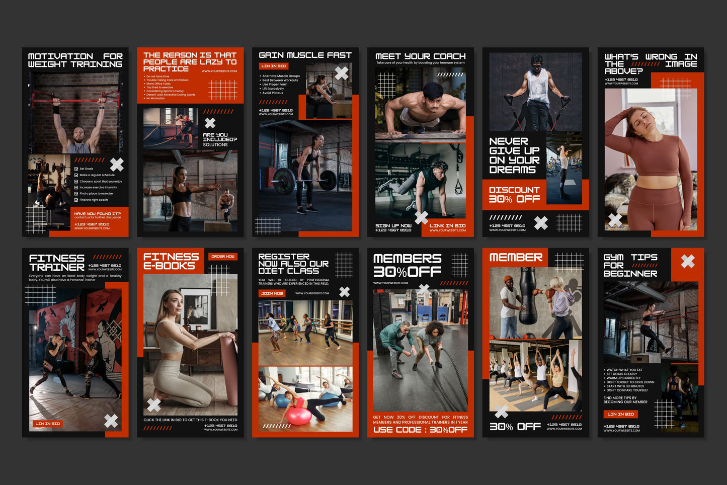 120+ Fitness Instagram Templates - Vol. 4