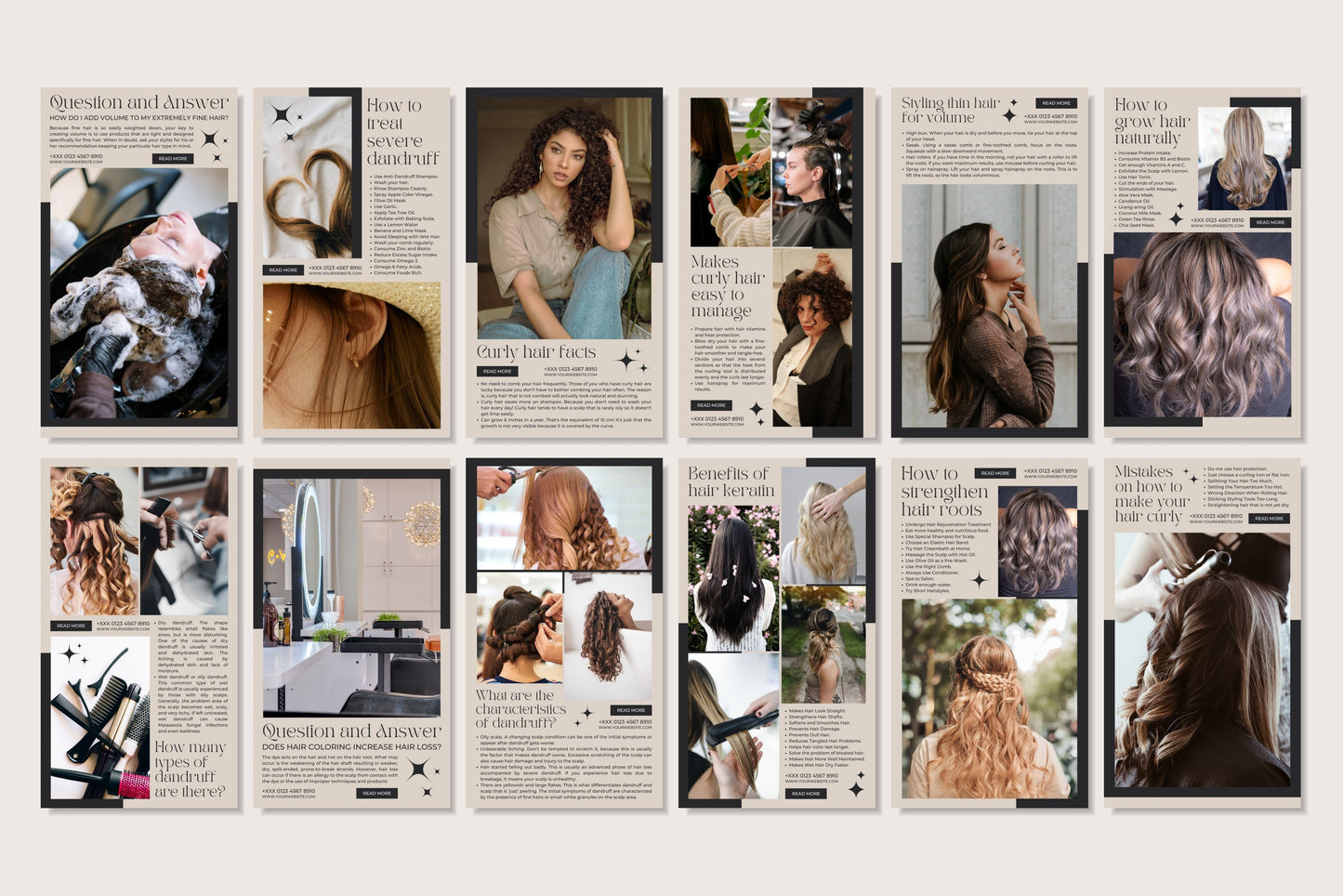 120+ Hairstylist Instagram Templates - Vol. 2