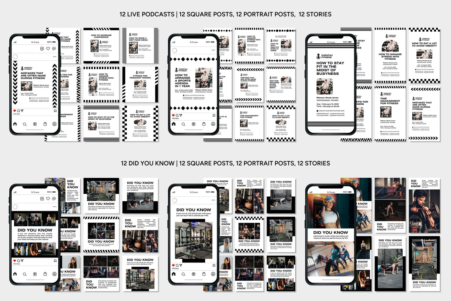1200+ Fitness Instagram Templates - Vol. 7
