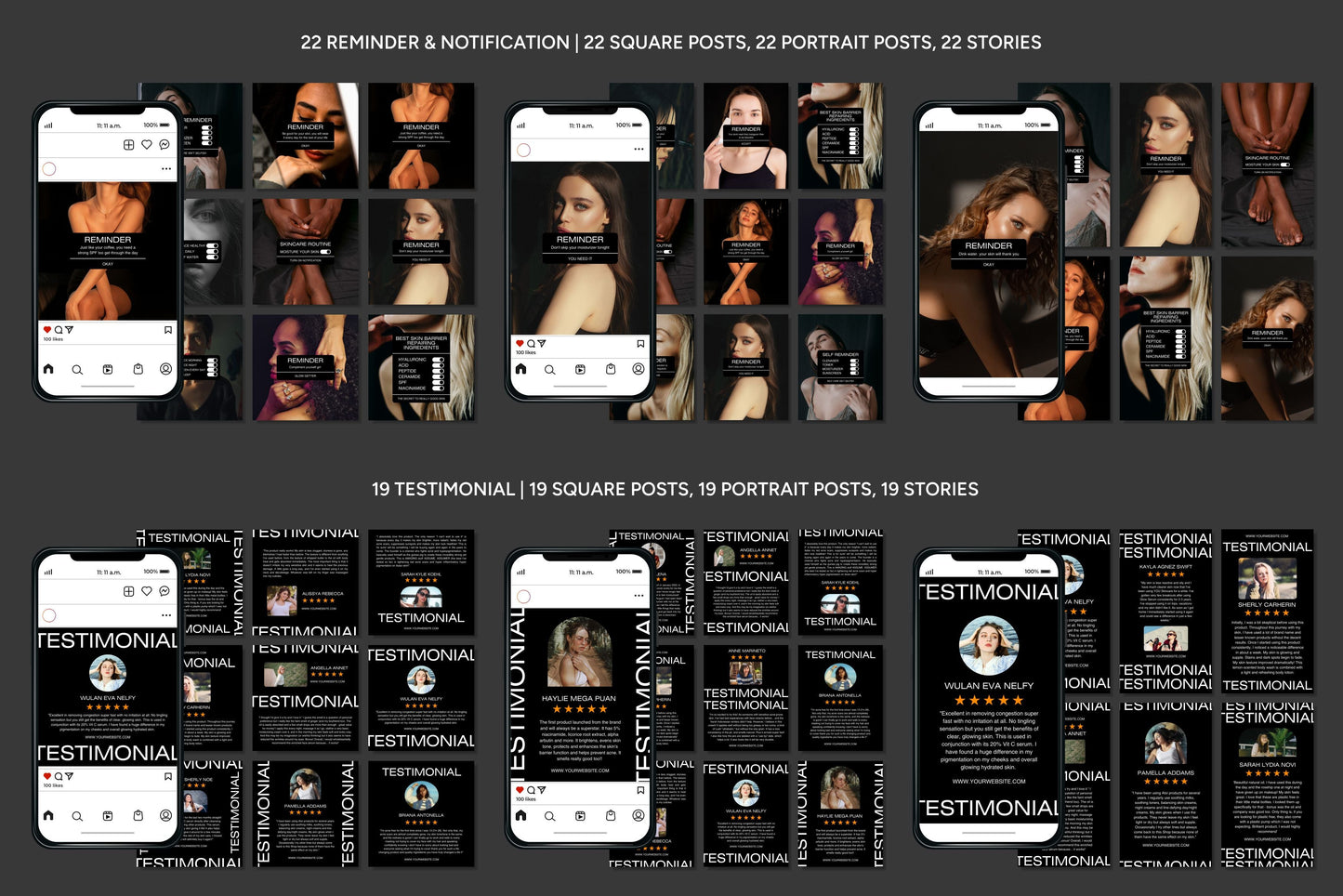 1200+ Skincare Instagram Templates - Vol. 6