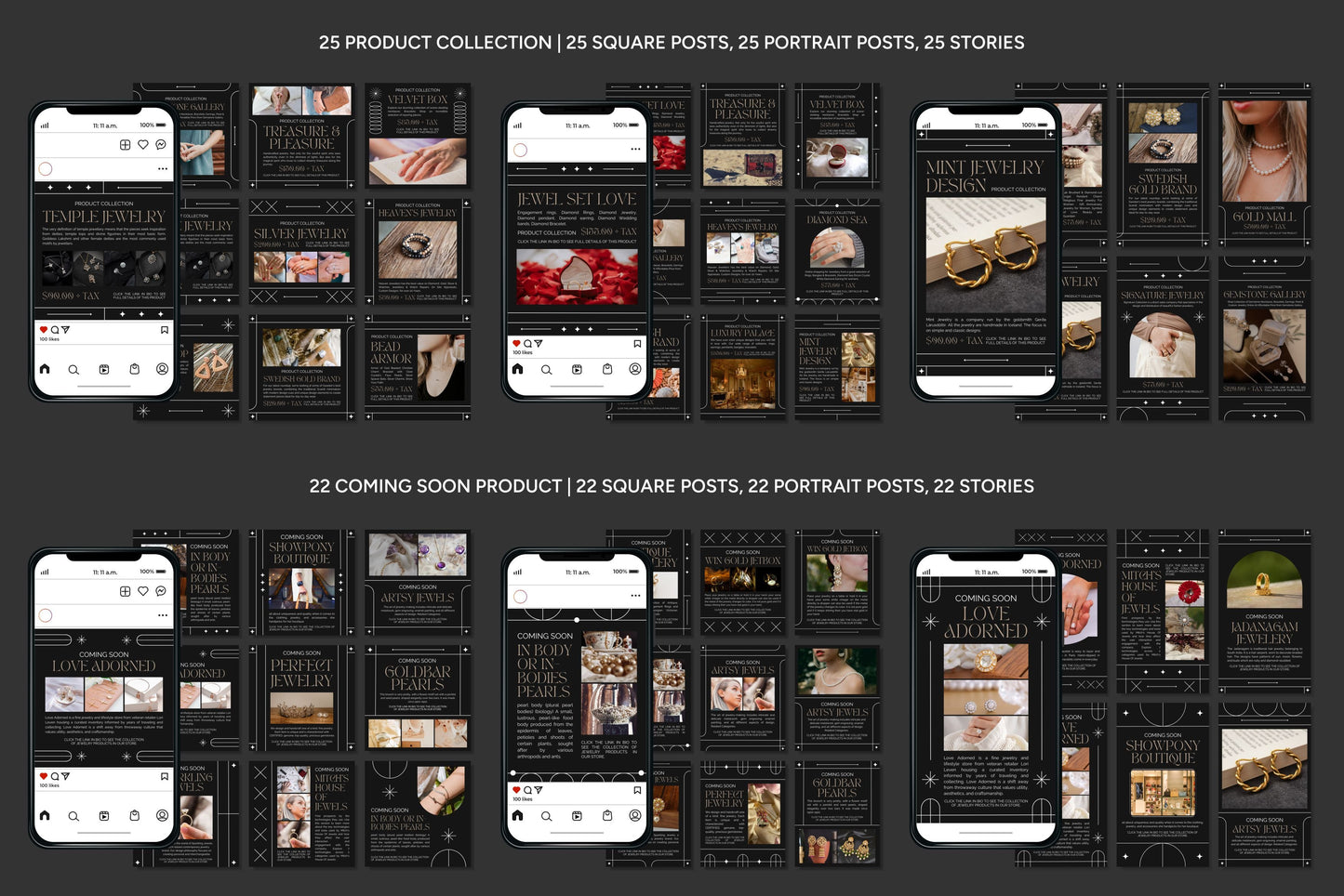 1200+ Jewelry Instagram Templates - Vol. 8