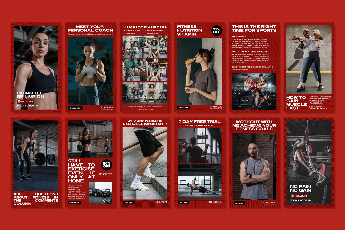 120+ Fitness Instagram Templates - Vol. 3