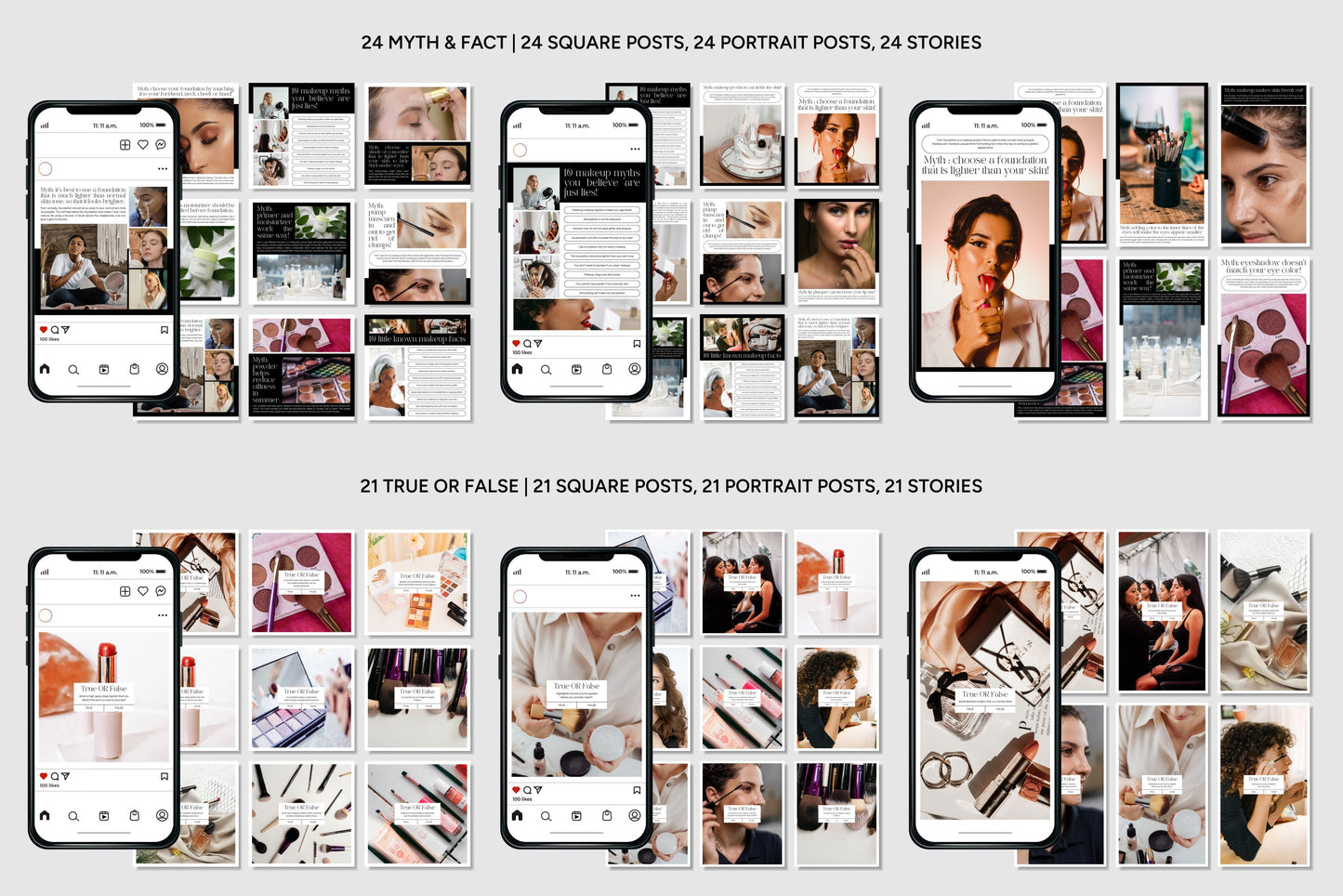 1200+ Makeup Instagram Templates - Vol. 6