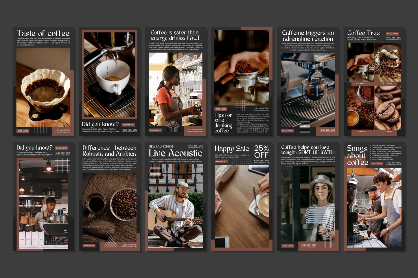 120+ Coffee Shop Instagram Templates - Vol. 2