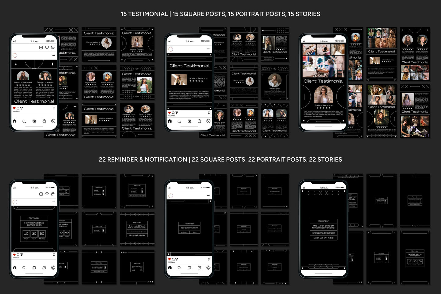1200+ Hairstylist Instagram Templates - Vol. 6