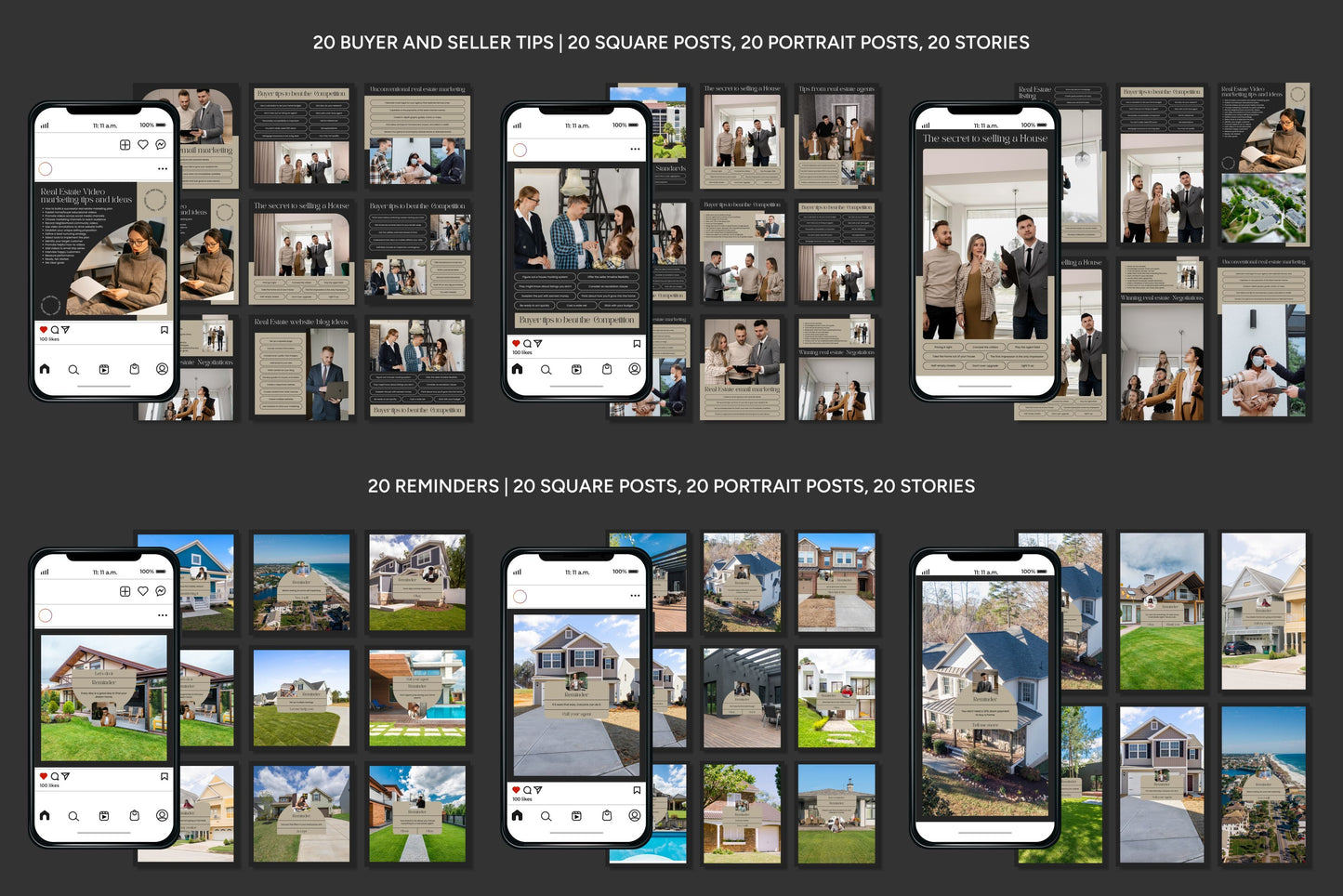 1200+ Real Estate Instagram Templates - Vol. 7