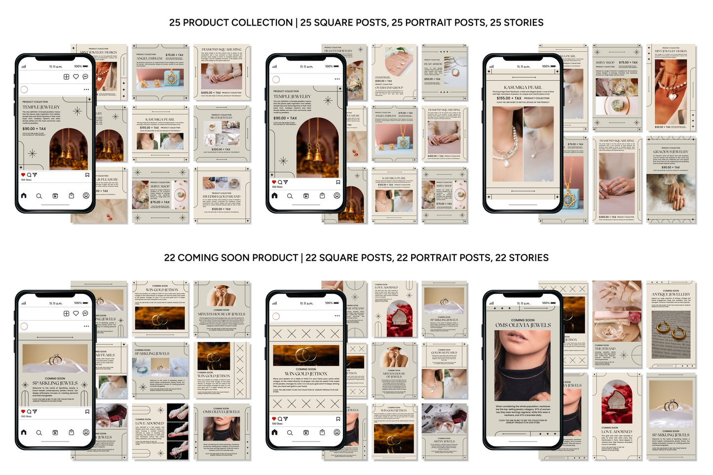 1200+ Jewelry Instagram Templates - Vol. 6