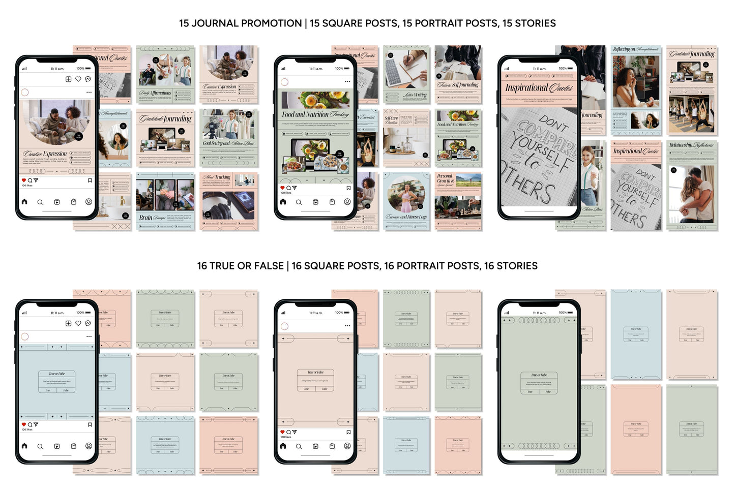 1200+ Wellness Instagram Templates - Vol. 7