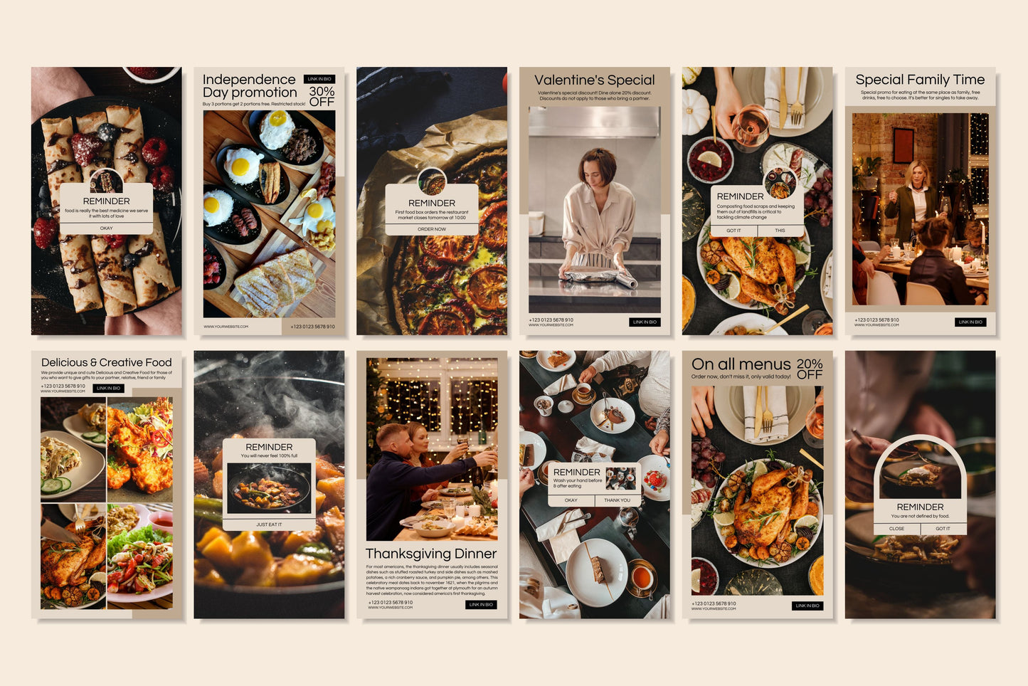 120+ Restaurant Instagram Templates - Vol. 5