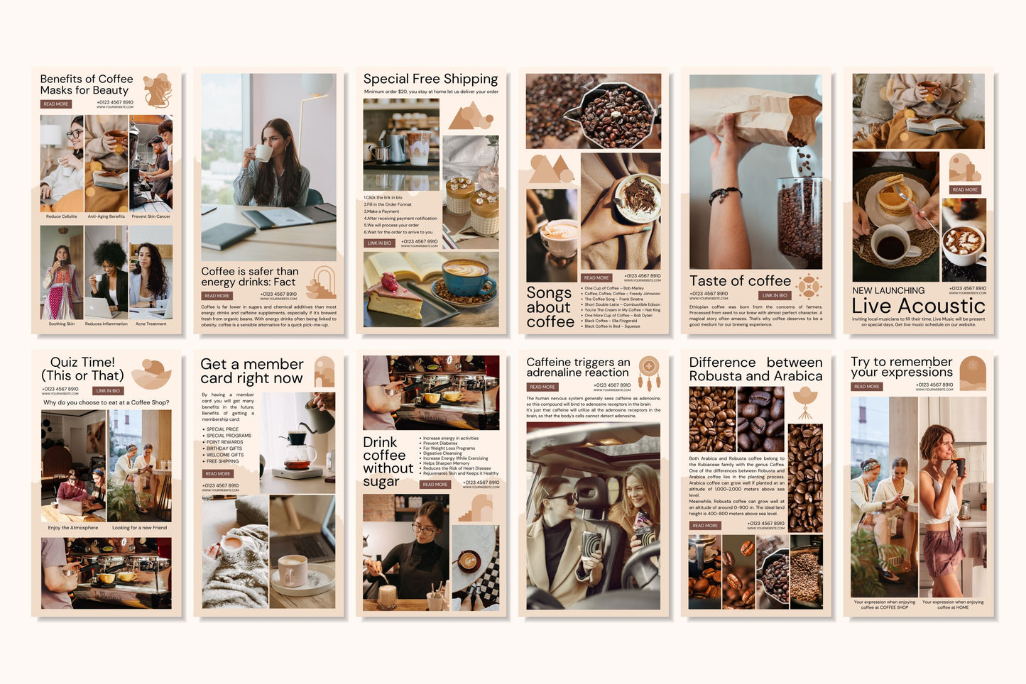 120+ Coffee Shop Instagram Templates - Vol. 4