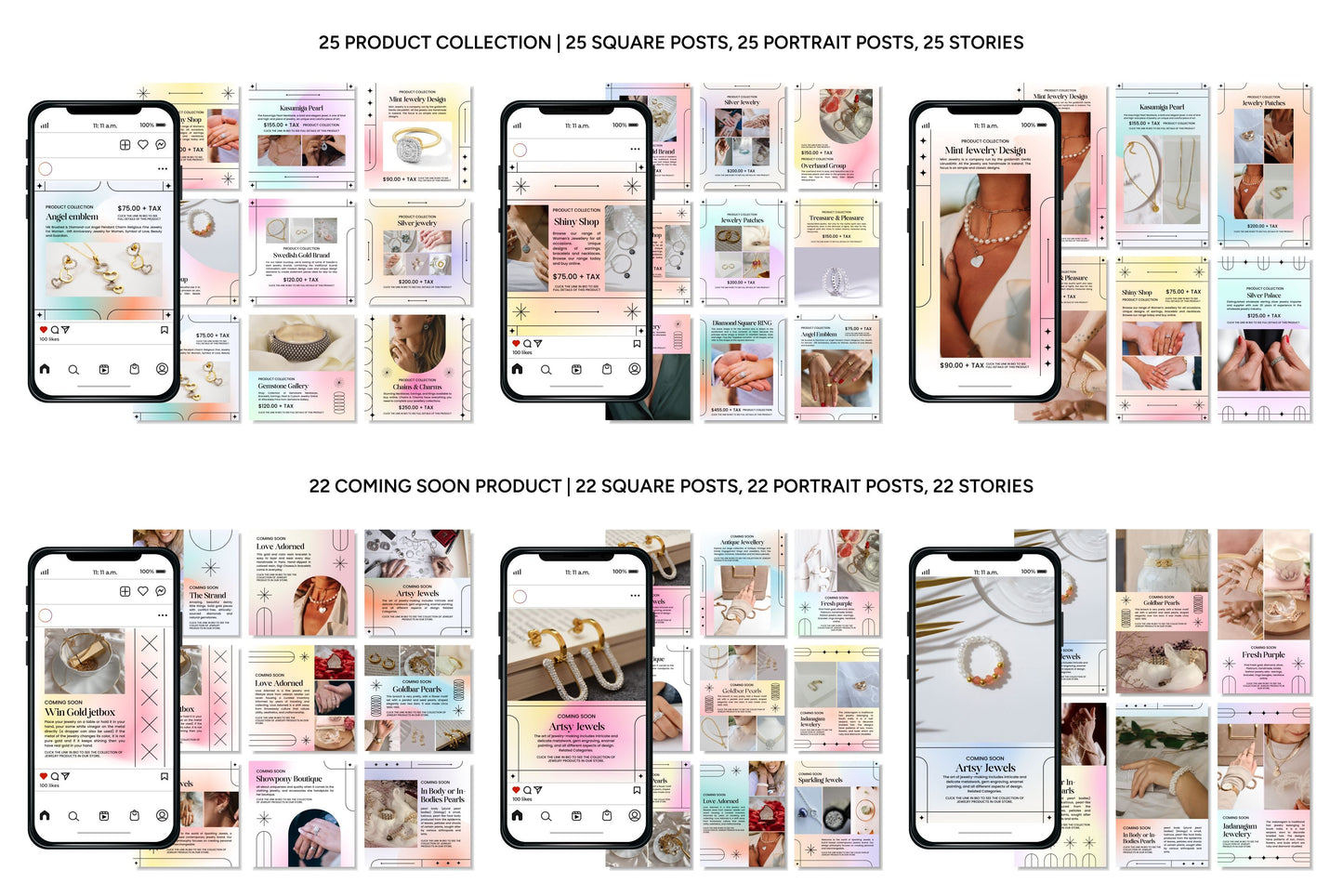 1200+ Jewelry Instagram Templates - Vol. 7
