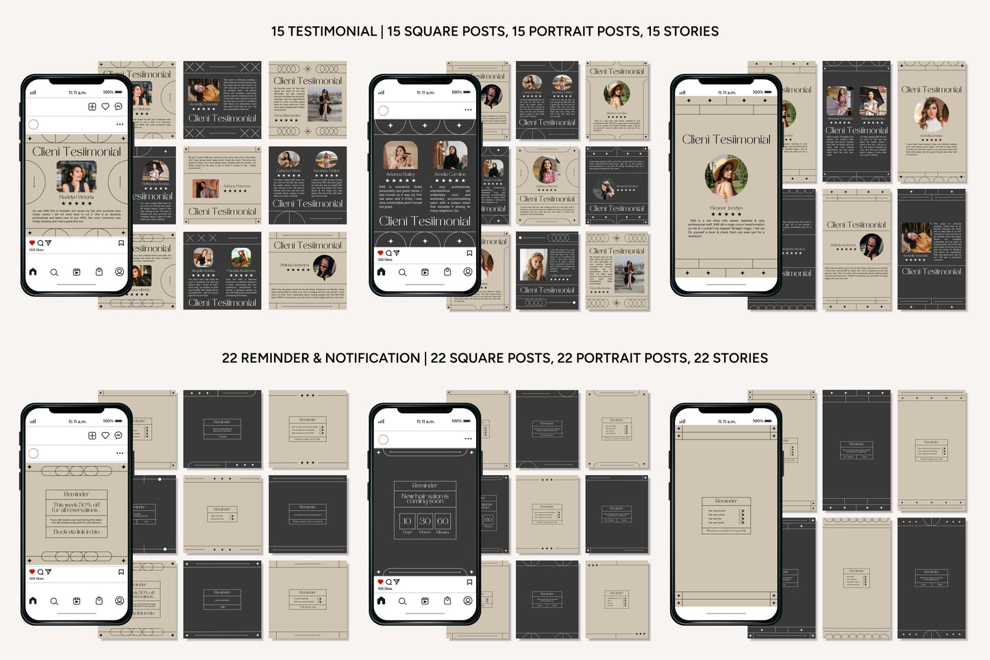1200+ Hairstylist Instagram Templates - Vol. 8