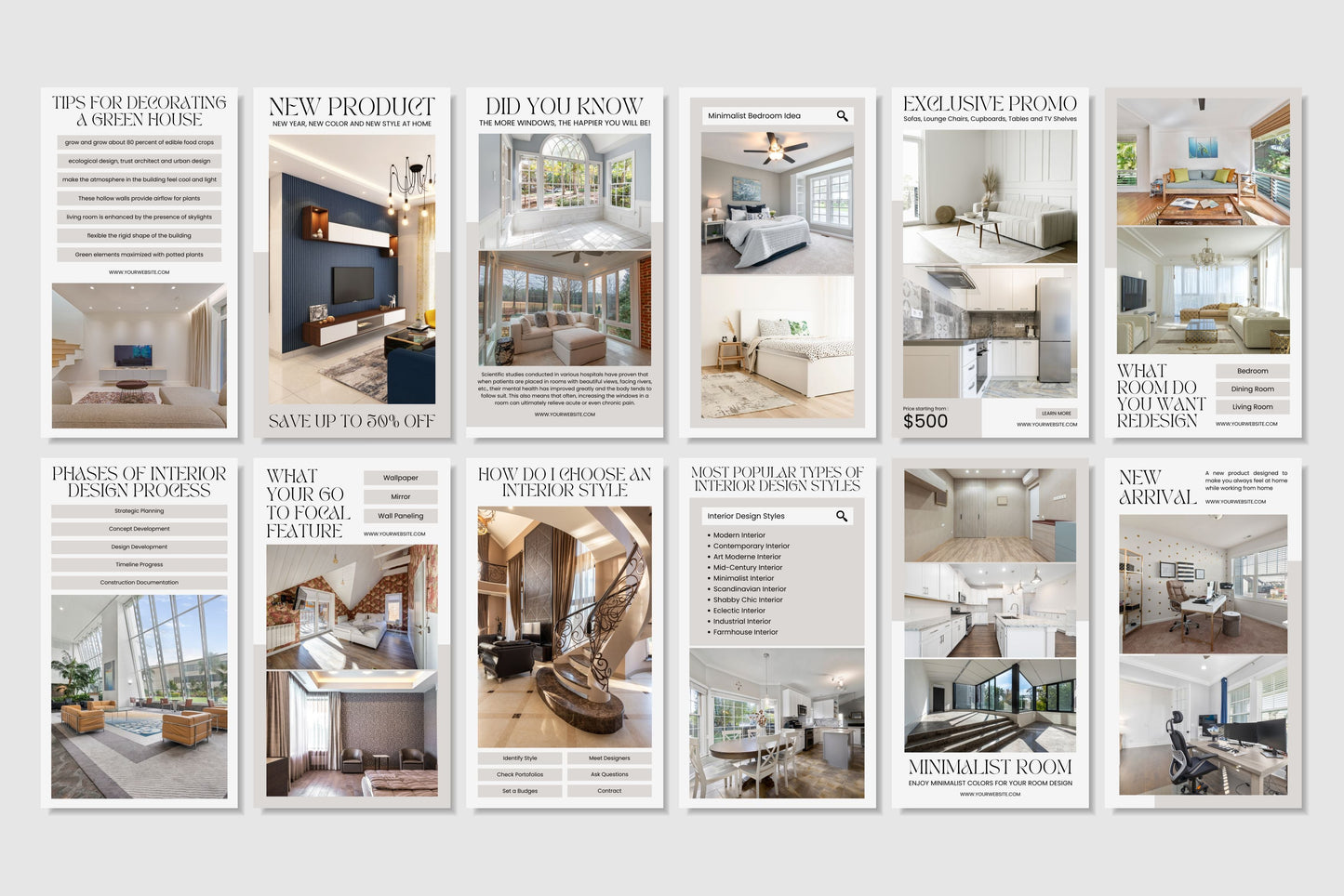 120+ Interior Design Instagram Templates - Vol. 1