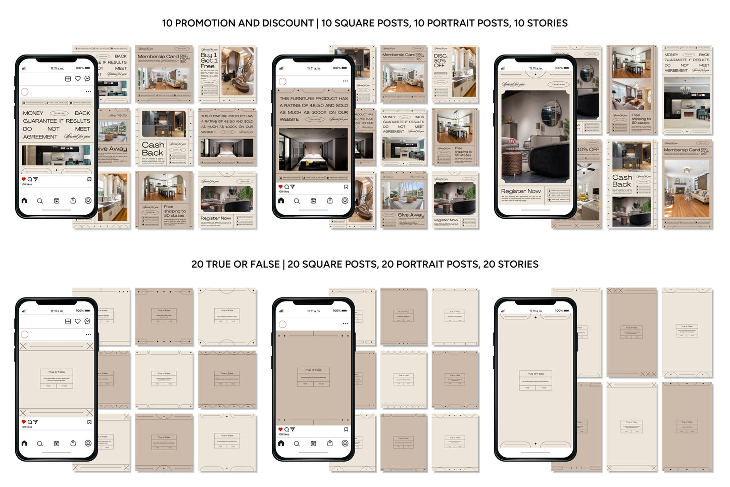 1200+ Interior Design Instagram Templates - Vol. 7