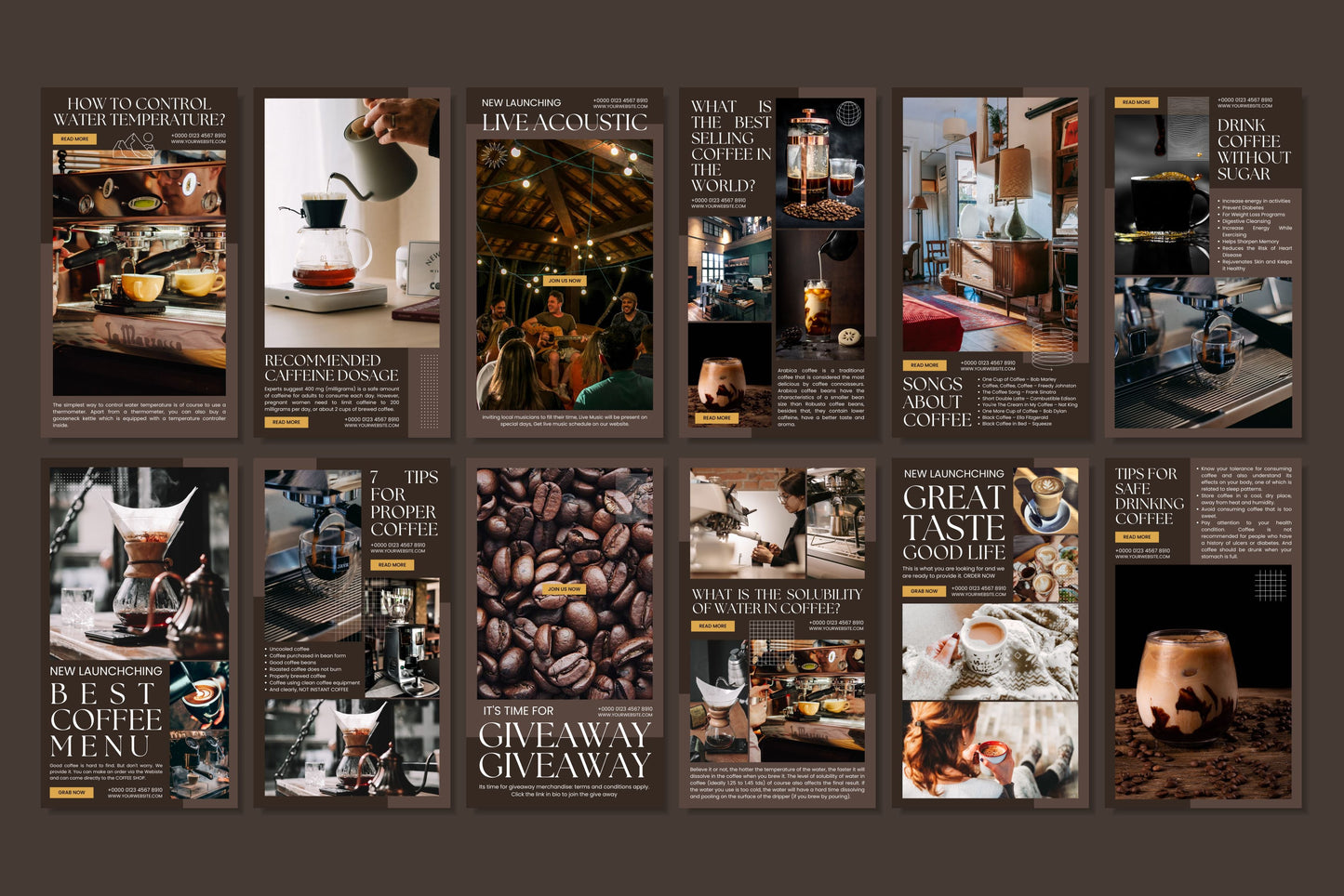 120+ Coffee Shop Instagram Templates - Vol. 1