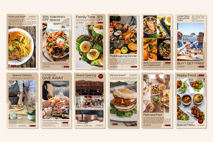 120+ Restaurant Instagram Templates - Vol. 1
