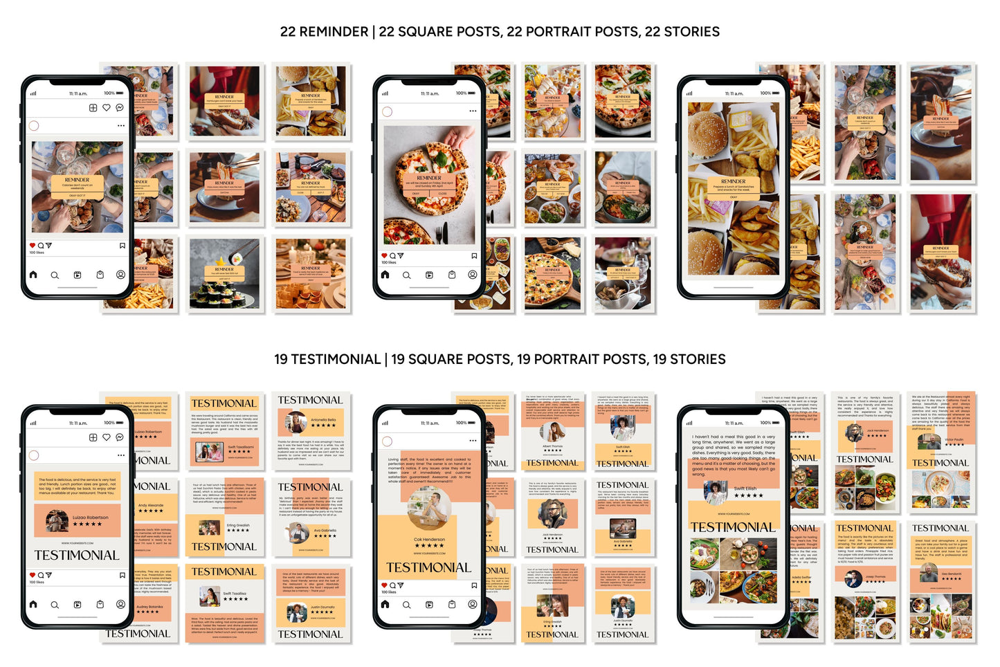1200+ Restaurant Instagram Templates - Vol. 8