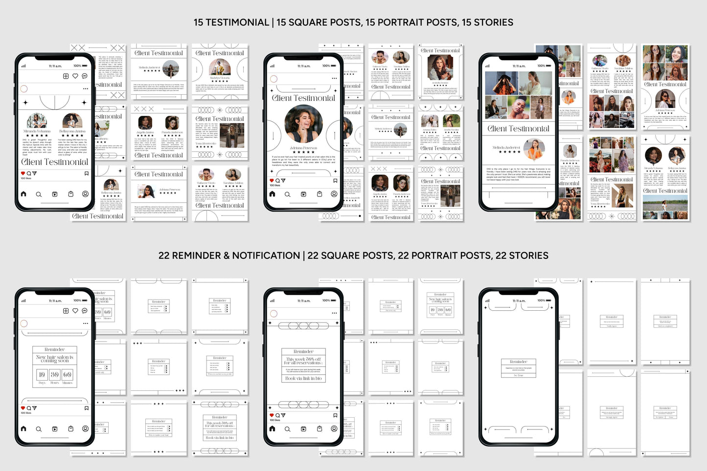 1200+ Hairstylist Instagram Templates - Vol. 7