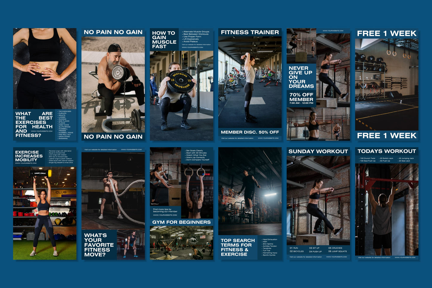 120+ Fitness Instagram Templates - Vol. 2