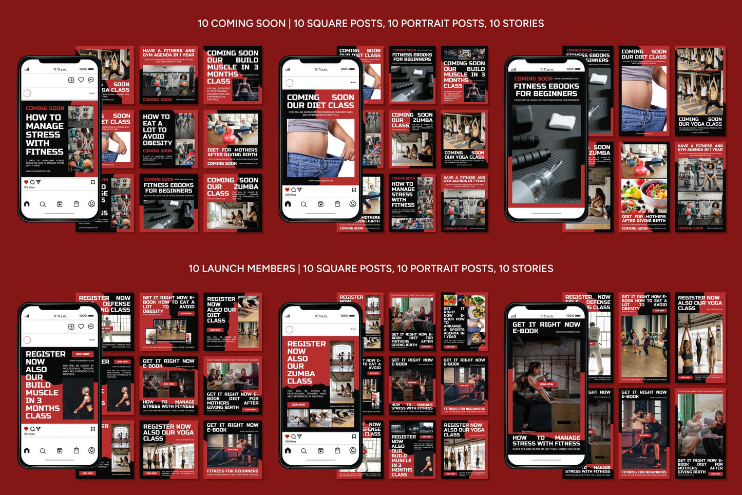 1200+ Fitness Instagram Templates - Vol. 8
