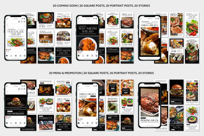 1200+ Restaurant Instagram Templates - Vol. 7