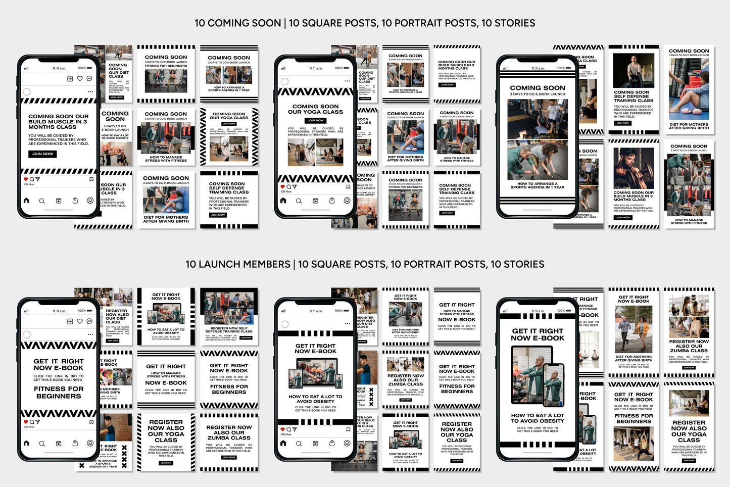 1200+ Fitness Instagram Templates - Vol. 7