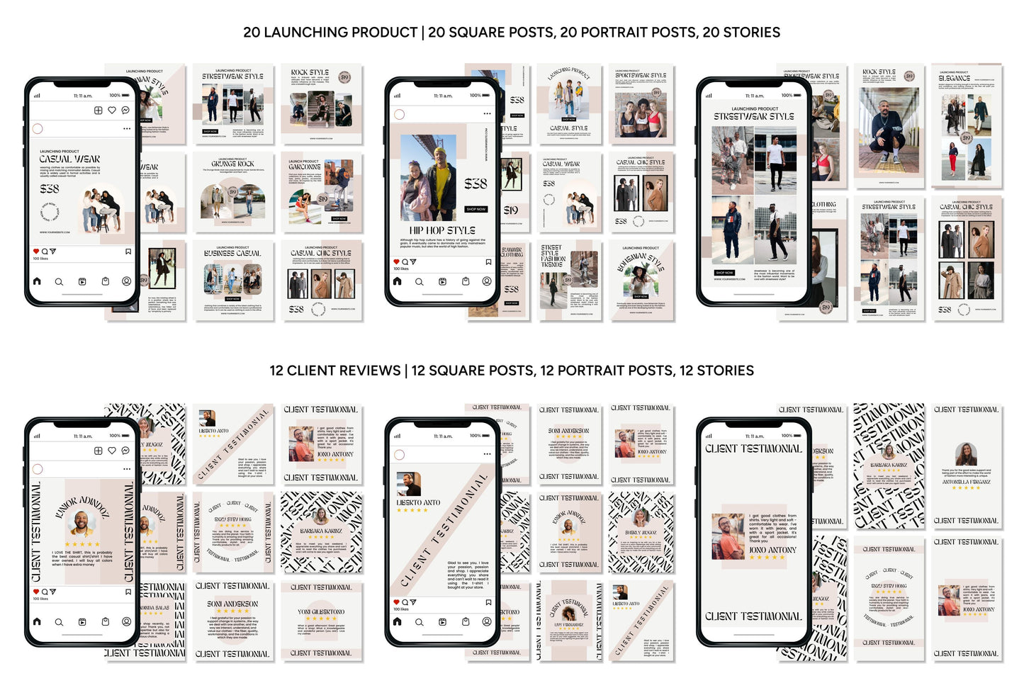 1200+ Fashion Instagram Templates - Vol. 7
