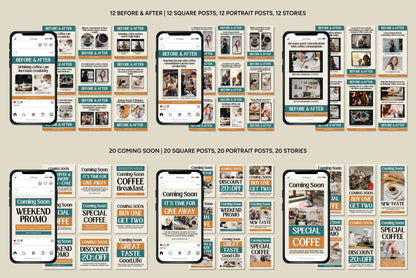 1200+ Coffee Shop Instagram Templates - Vol. 6