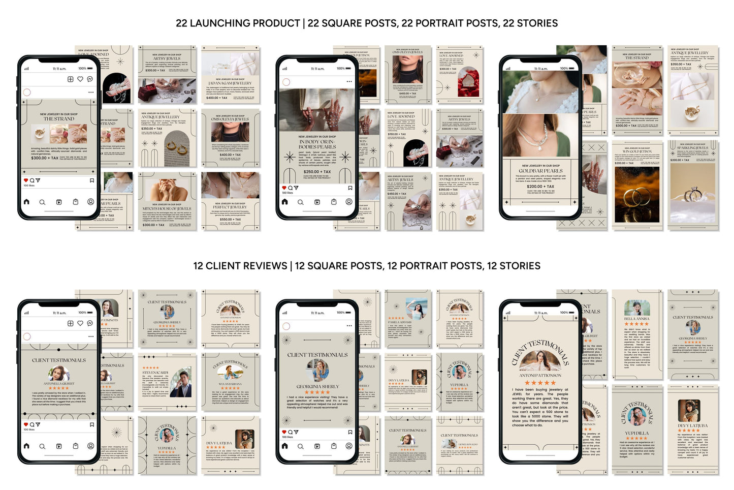 1200+ Jewelry Instagram Templates - Vol. 6