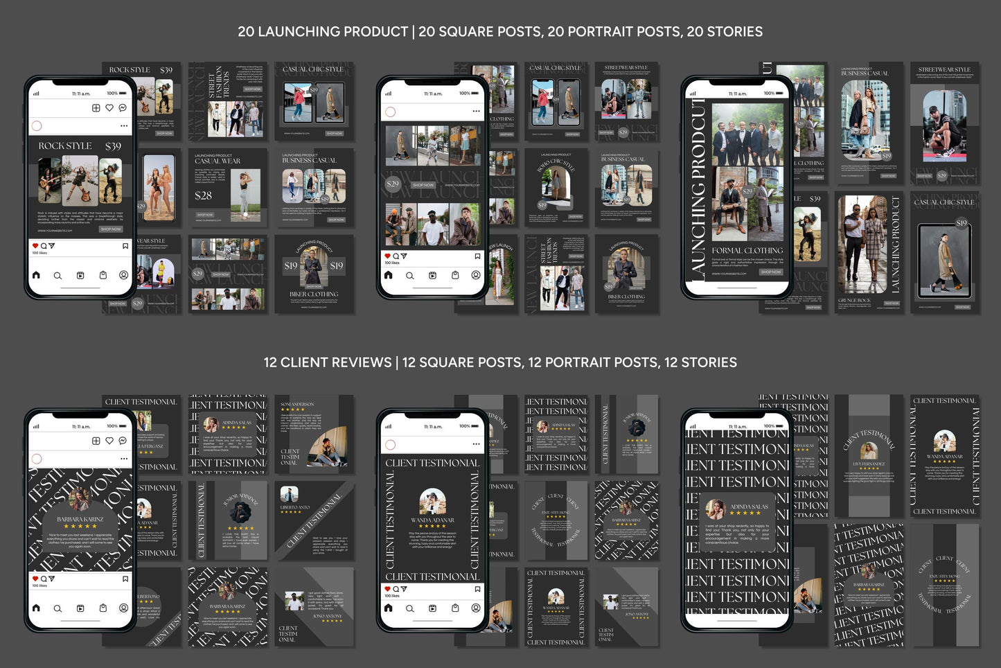 1200+ Fashion Instagram Templates - Vol. 6