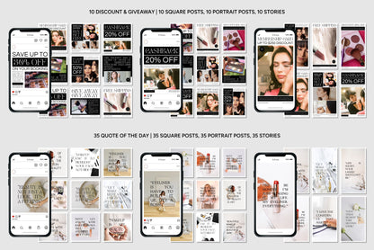 1200+ Makeup Instagram Templates - Vol. 6