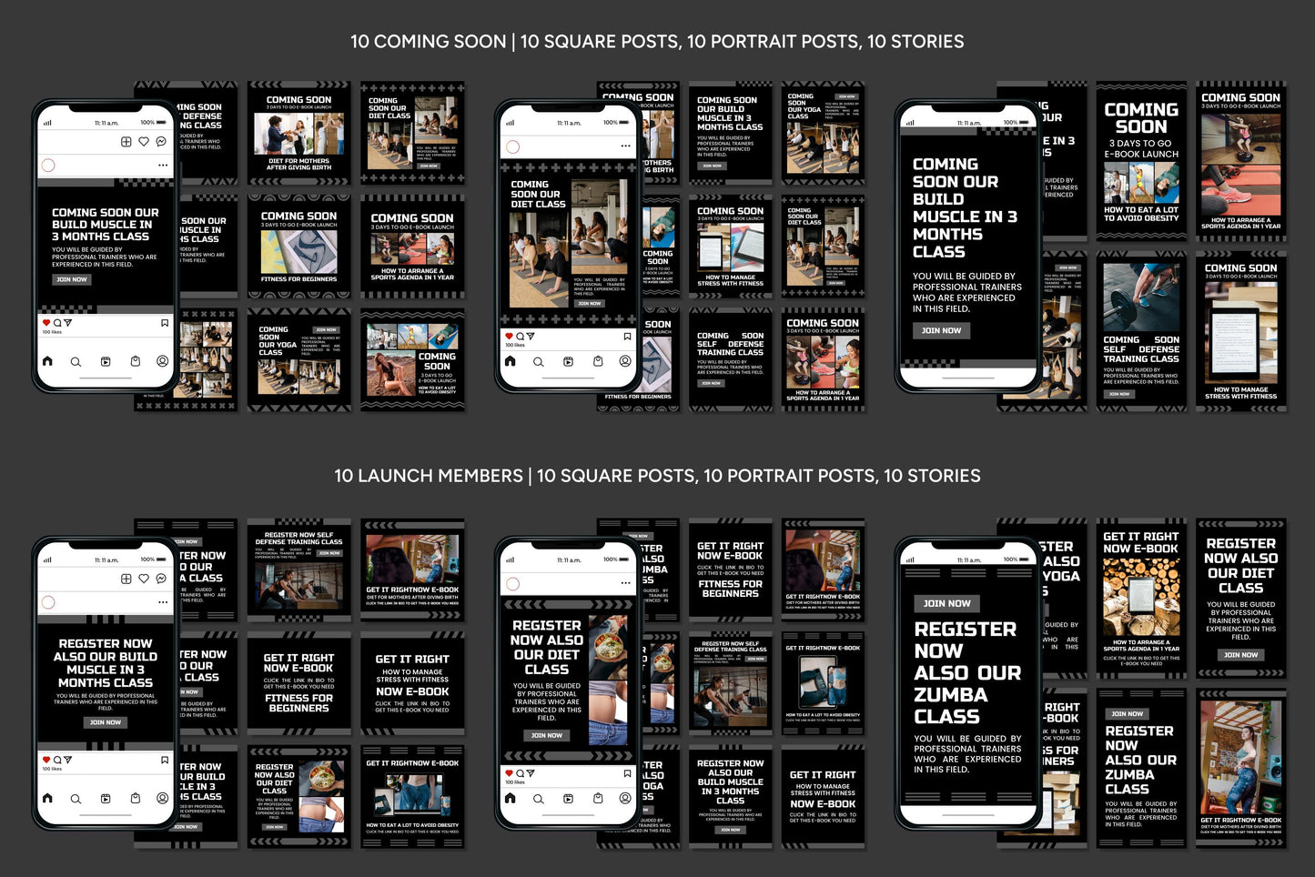 1200+ Fitness Instagram Templates - Vol. 6