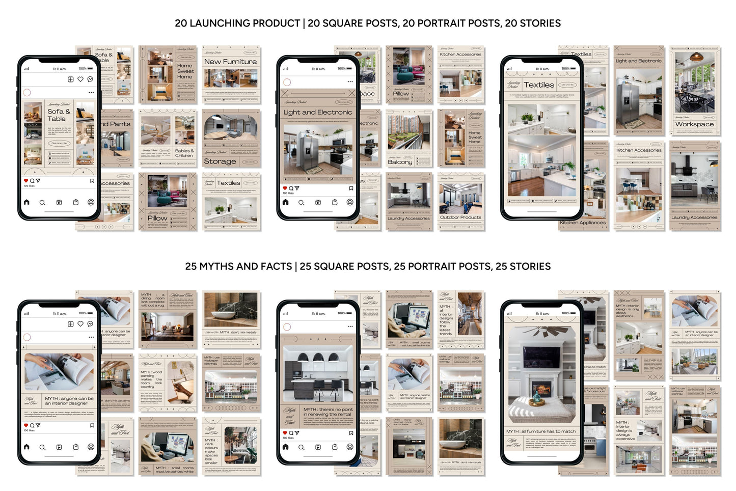 1200+ Interior Design Instagram Templates - Vol. 7