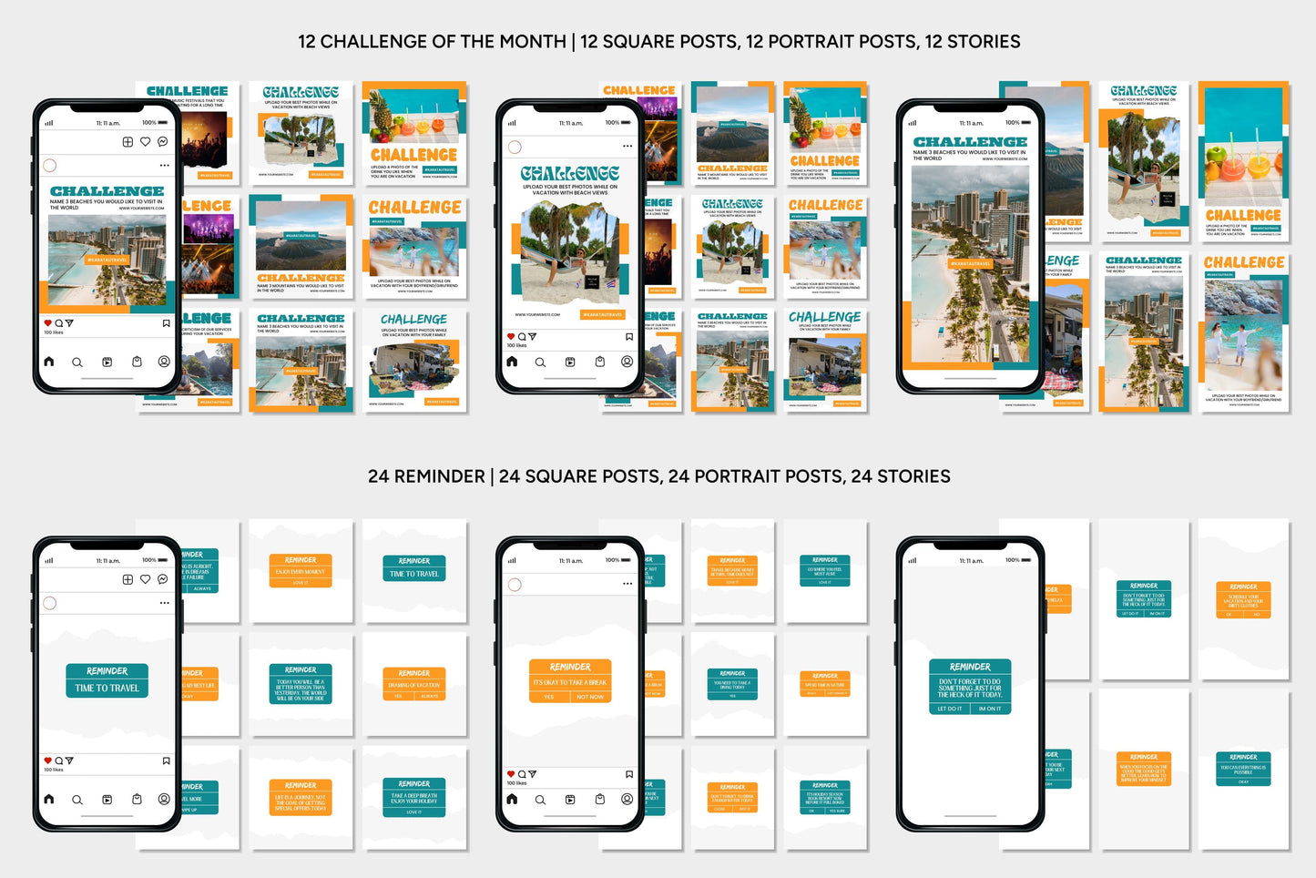 1200+ Travel Instagram Templates - Vol. 7