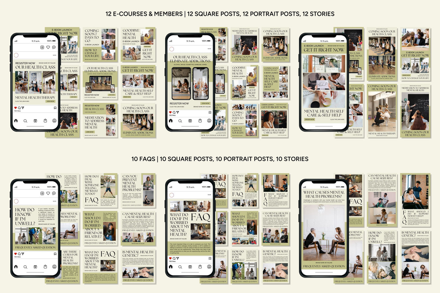 1200+ Mental Health Instagram Templates - Vol. 8