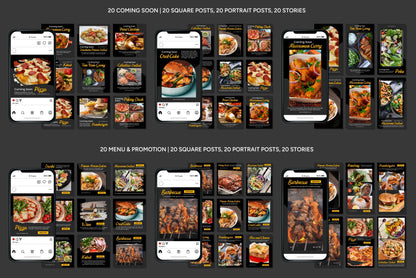 1200+ Restaurant Instagram Templates - Vol. 6