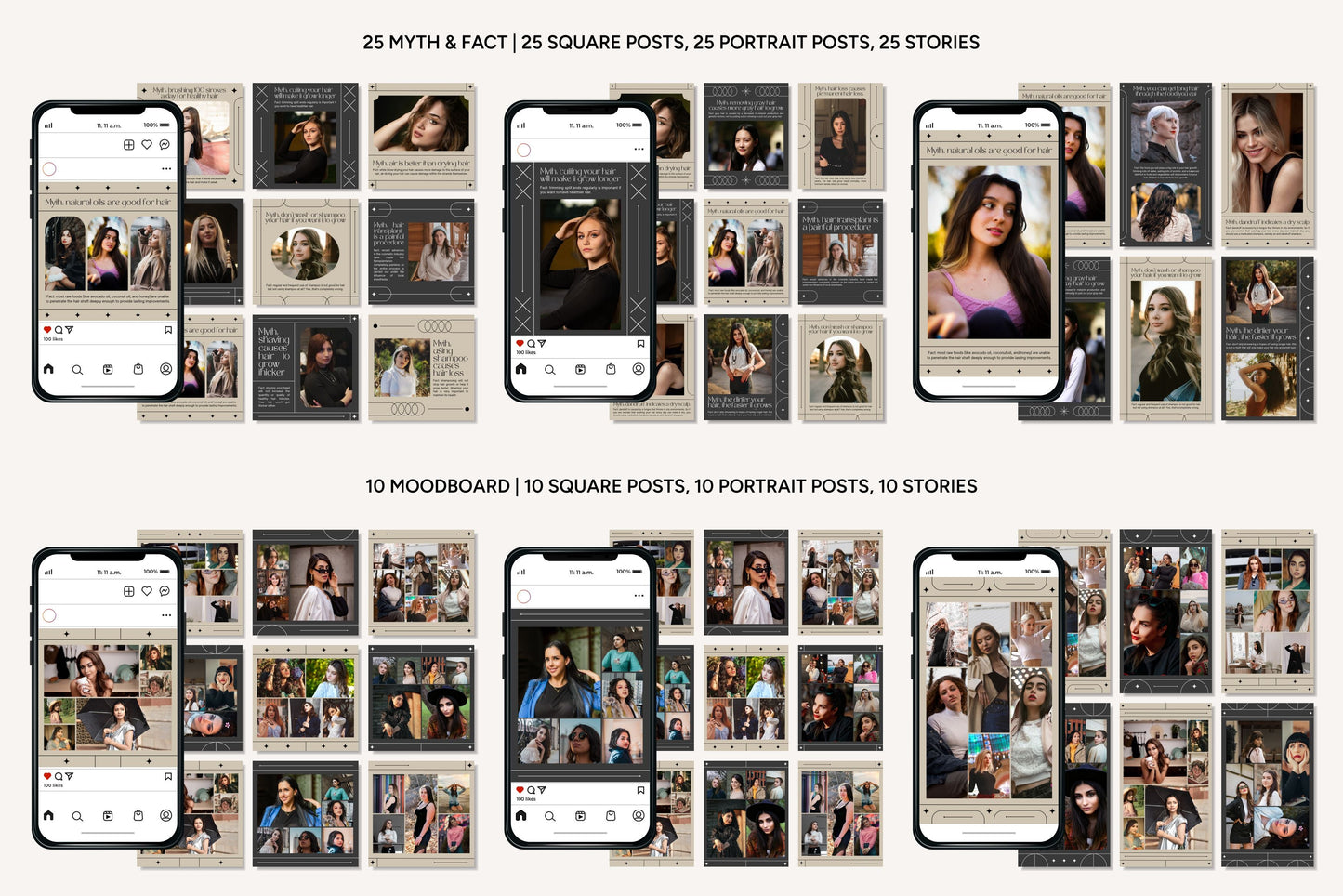 1200+ Hairstylist Instagram Templates - Vol. 8