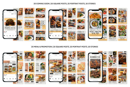 1200+ Restaurant Instagram Templates - Vol. 8