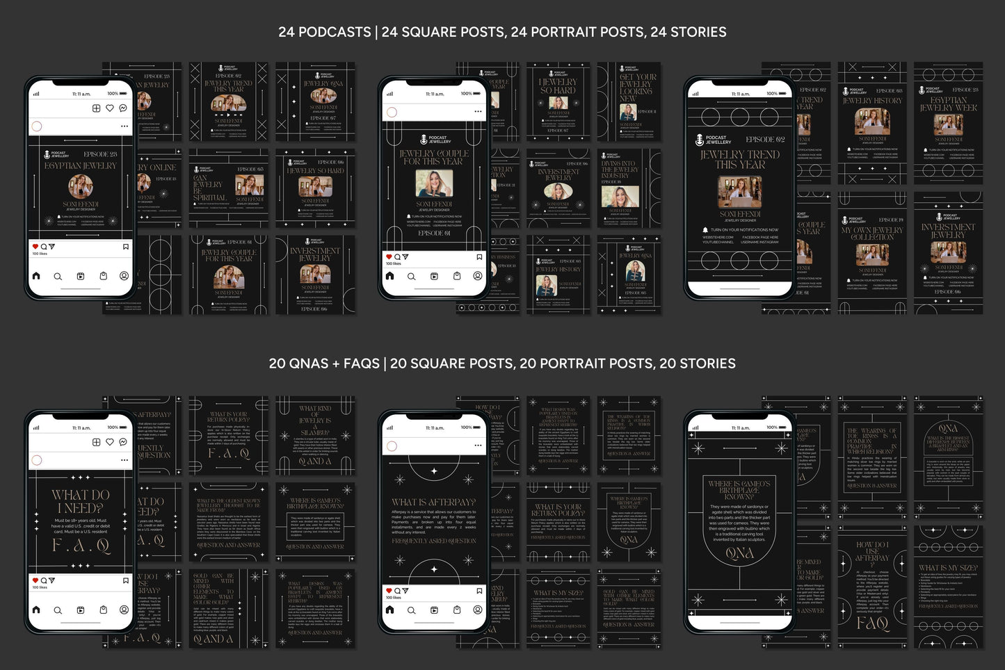 1200+ Jewelry Instagram Templates - Vol. 8