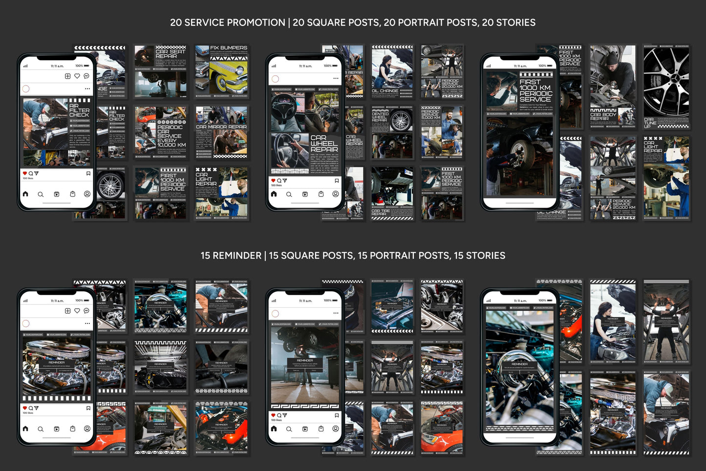 120+ Automotive Instagram Templates - Vol. 3