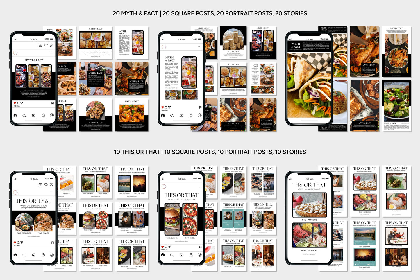 1200+ Restaurant Instagram Templates - Vol. 7