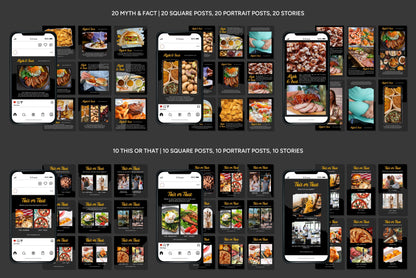 1200+ Restaurant Instagram Templates - Vol. 6