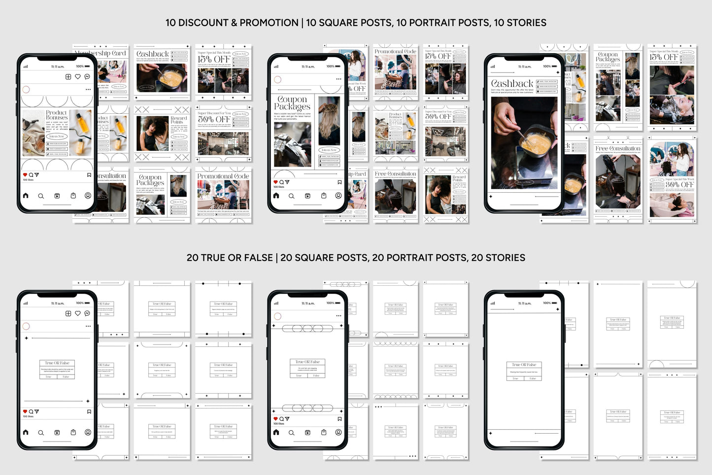 1200+ Hairstylist Instagram Templates - Vol. 7