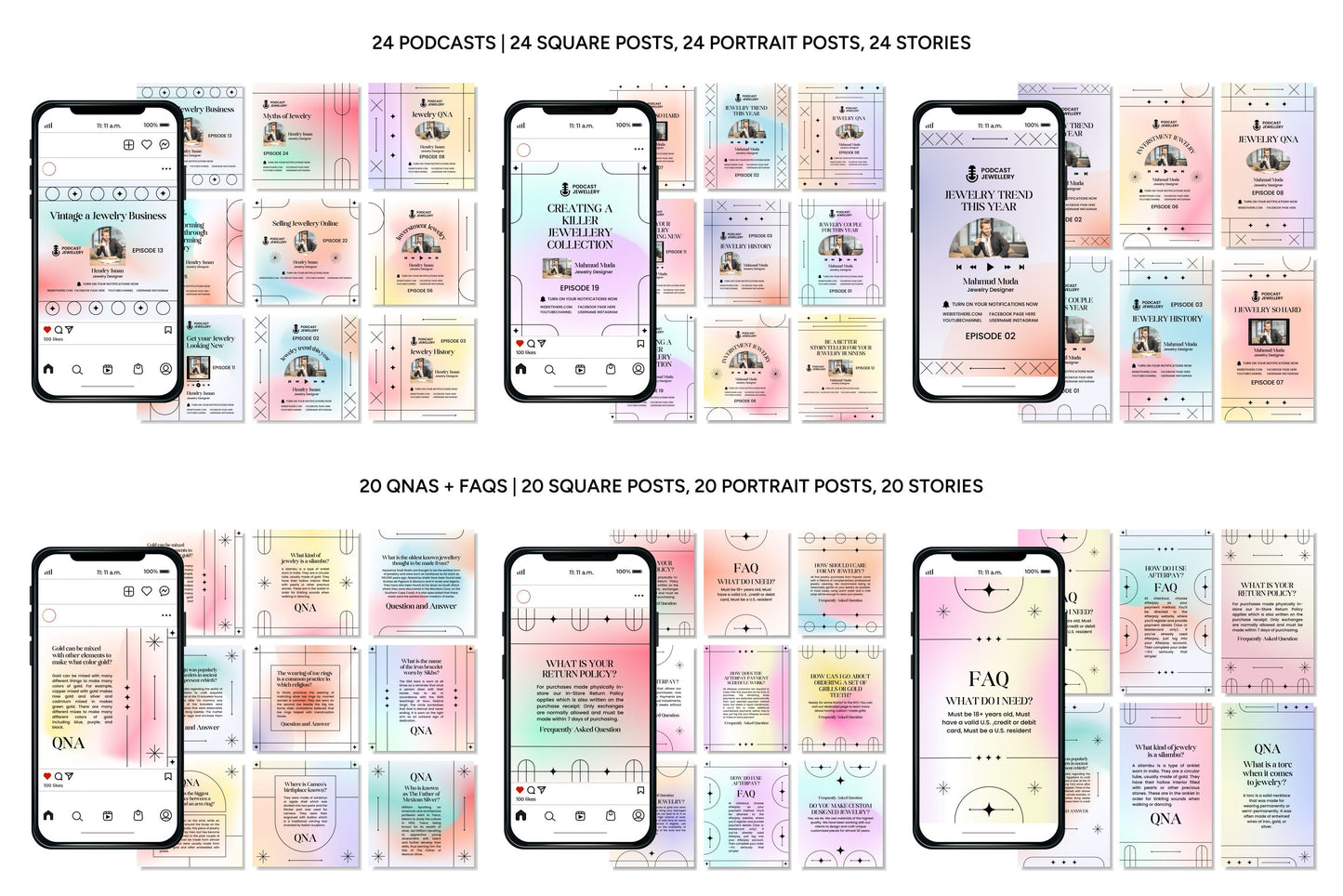1200+ Jewelry Instagram Templates - Vol. 7