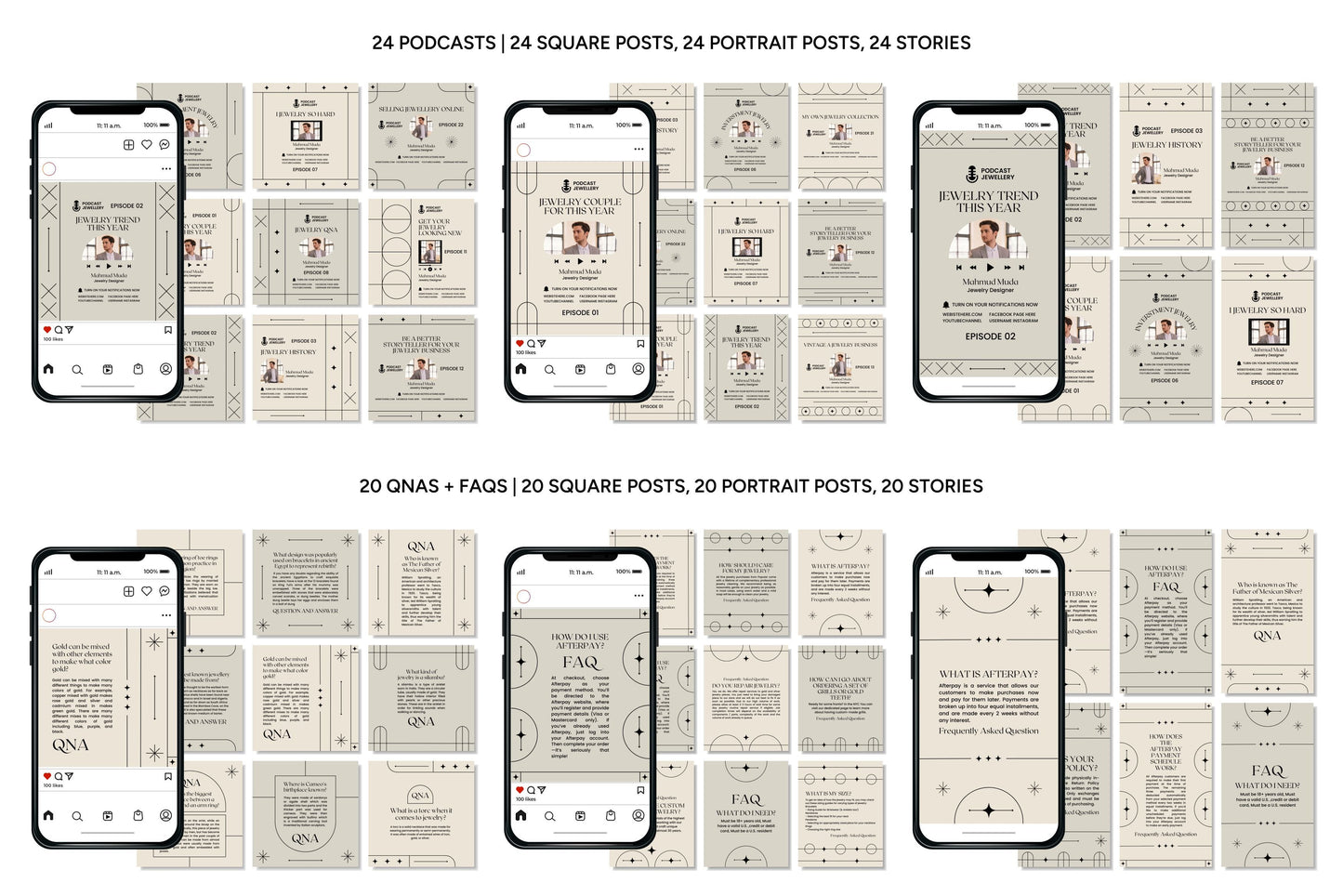 1200+ Jewelry Instagram Templates - Vol. 6