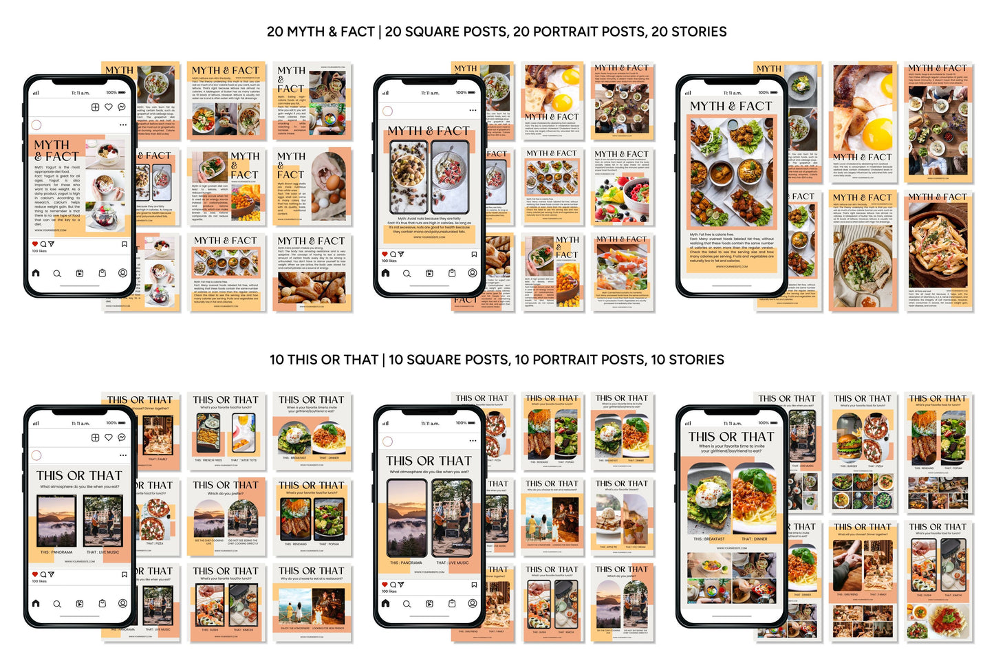 1200+ Restaurant Instagram Templates - Vol. 8