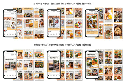 1200+ Restaurant Instagram Templates - Vol. 8
