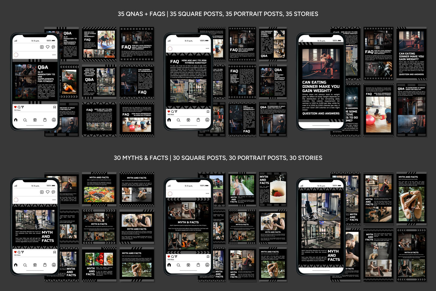 1200+ Fitness Instagram Templates - Vol. 6